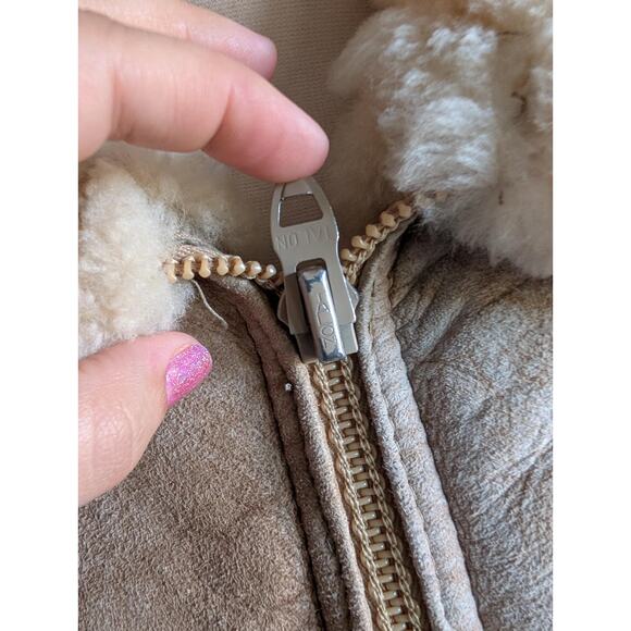 Vintage 70s 80s suede shearling sheepskin coat size XL large - Picture 12 of 12